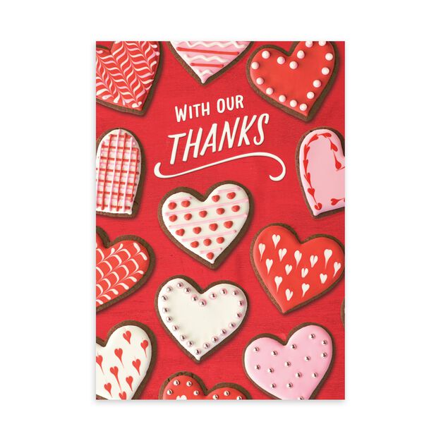 Heart Cookies & Thanks Valentine’s Day Card
