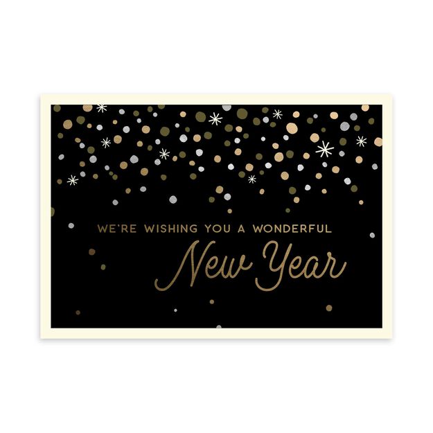 Gold & Glamour From Us Happy New Year Card